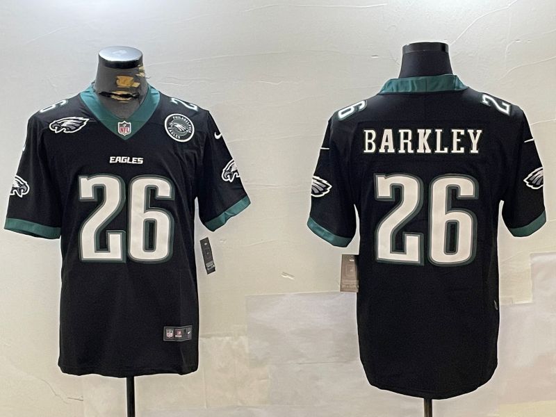 Men Philadelphia Eagles #26 Barkley Black Second generation 2024 Nike Limited NFL Jersey style 4